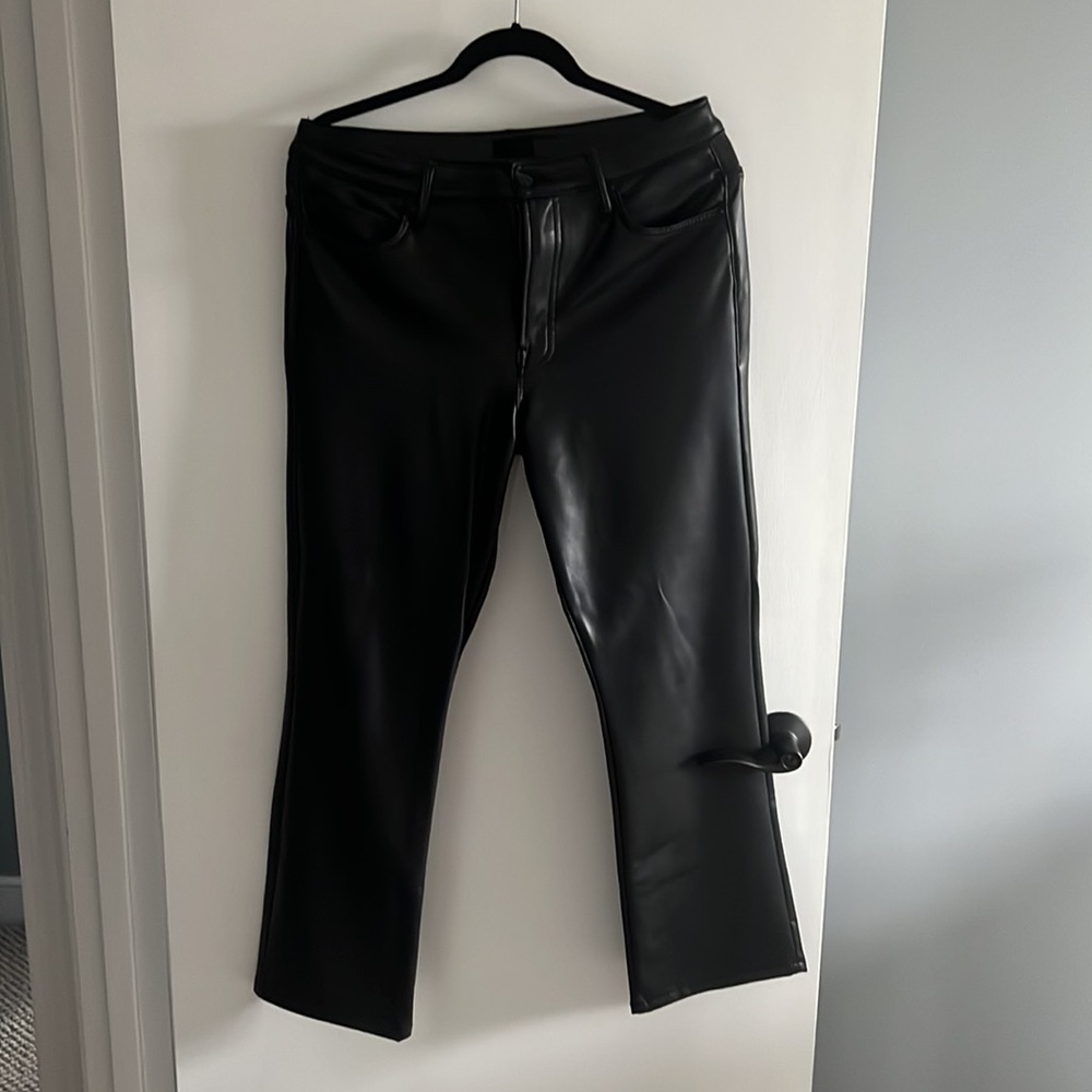 MOTHER Insider Ankle Faux Leather Jean